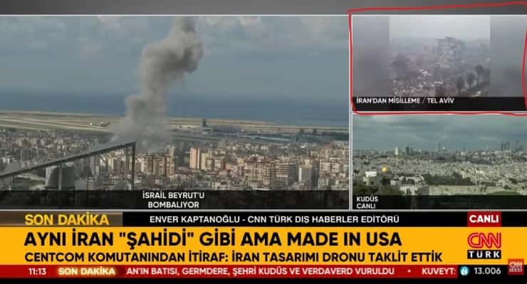 CNN Türk, Maraş'taki deprem görüntüsünü Tel Aviv diye kullandı