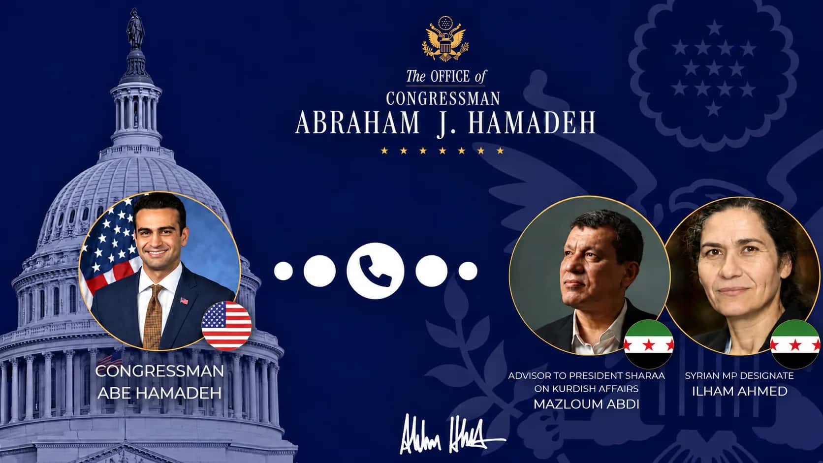 عضو كونغرس أمريكي يشكر عبدي وأحمد على "الاندماج" مع دمشق