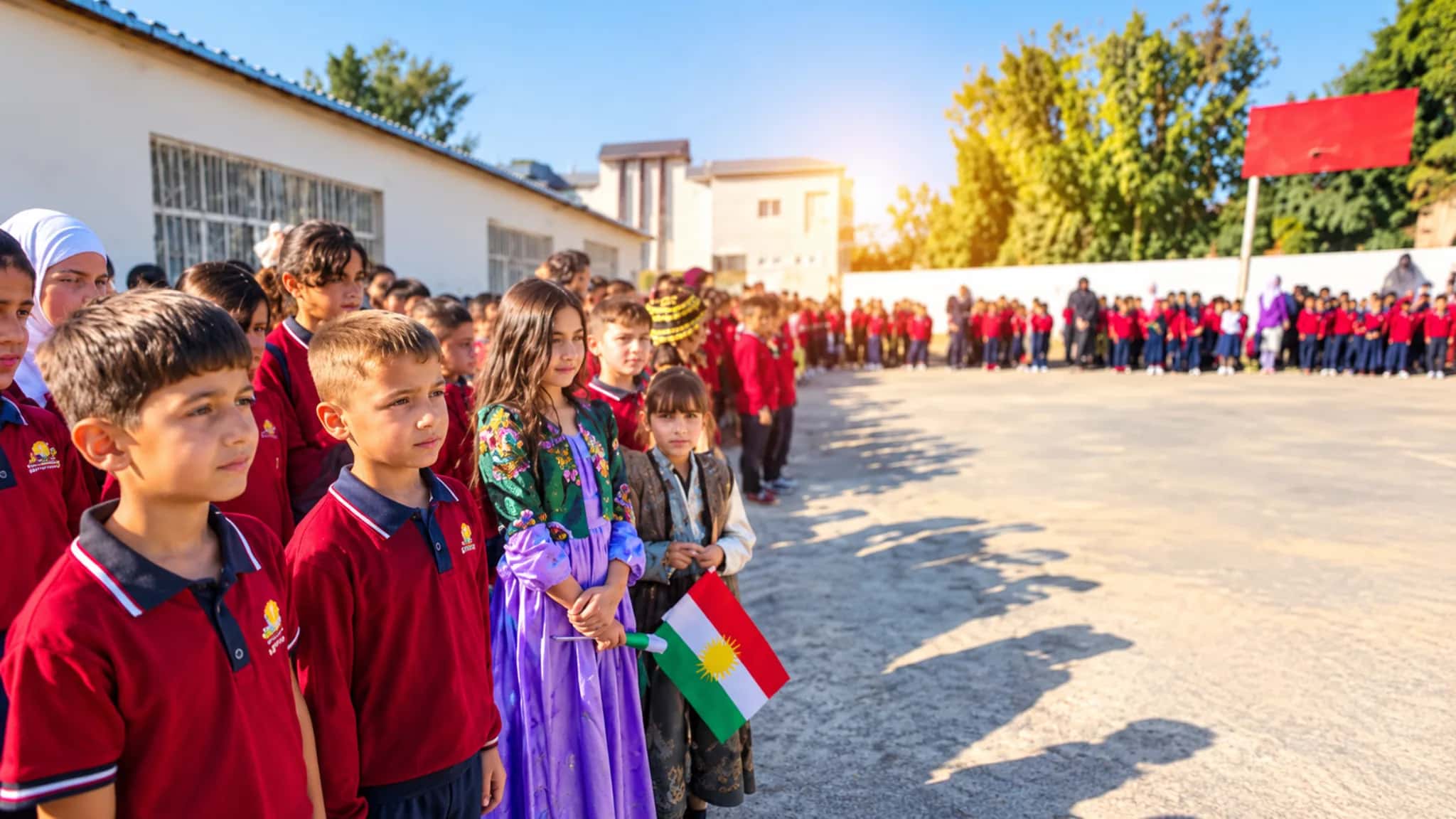 Kerkük'te Kürtçe okullar Kürdistan bayrağıyla açıldı, Xurmatû Belediye Başkanı bayrağı yasakladı